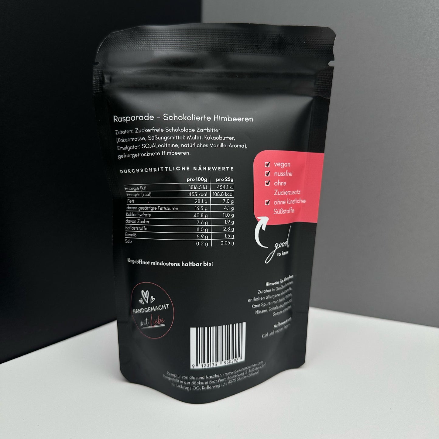 Rasparade - Schoko Himbeeren ohne Zuckerzusatz