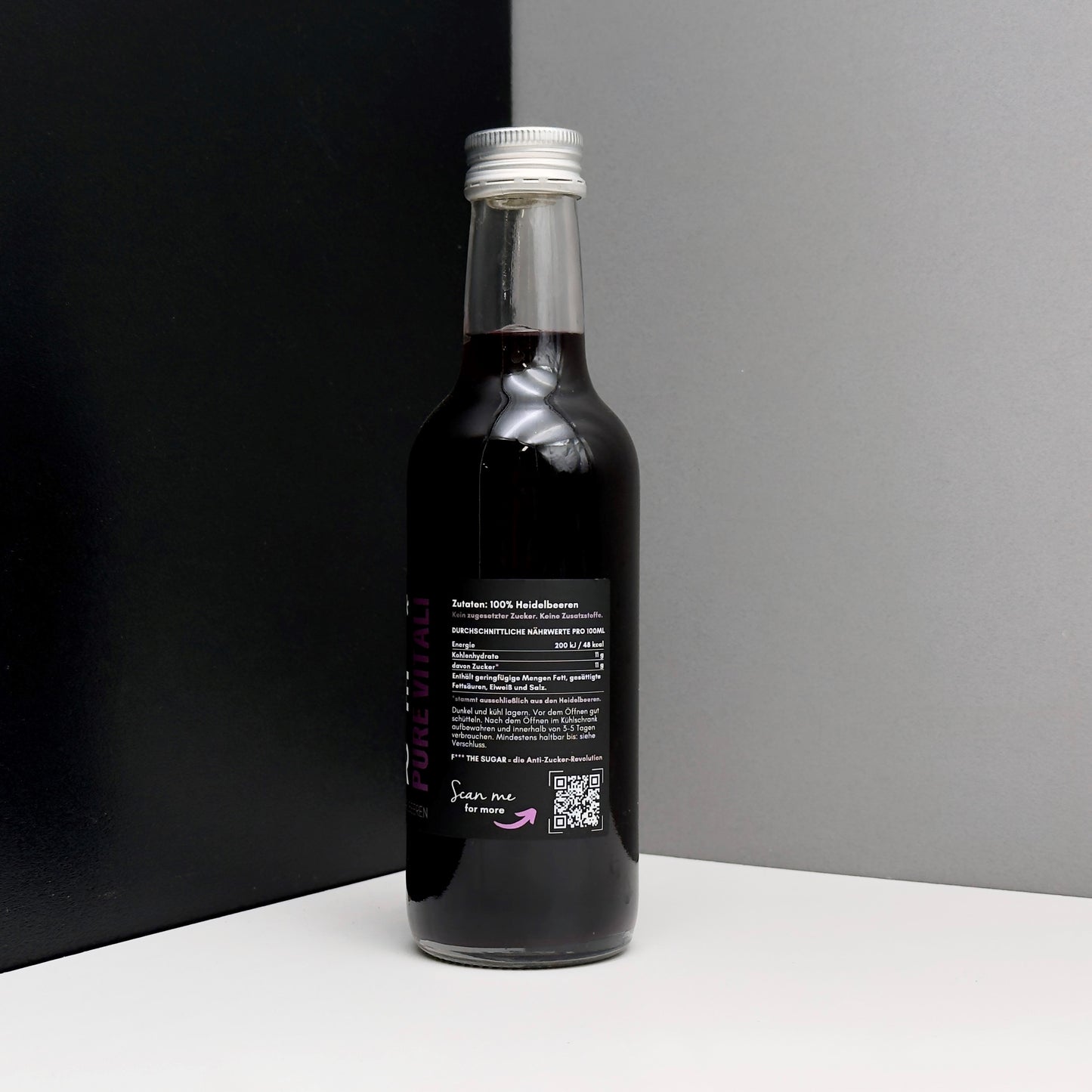 F*** THE SUGAR Heidelbeer Saft Pure Vitali 250ml