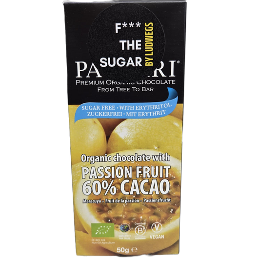 PACCARI | Zuckerfreie Bio Schokolade Maracuja | Ecuador | 60% Kakao