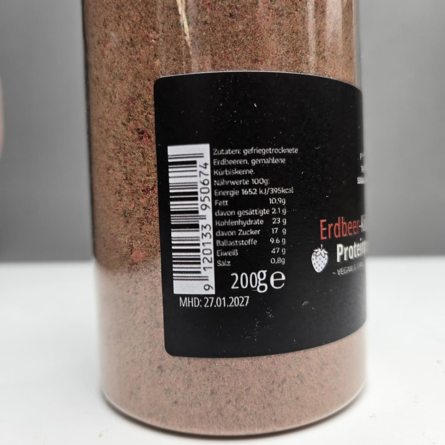 Erdbeer-Kürbiskern Protein Pulver